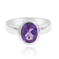 Zilveren ring met een Boliviaanse amethist