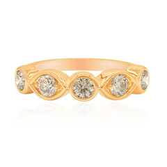 Gouden ring met SI1 Argyle Rose De France Diamanten