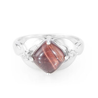 Zilveren ring met een rode tijgeroog