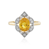 Gouden ring met een gele beril
