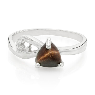 Zilveren ring met een rode tijgeroog