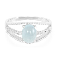 Zilveren ring met een blauwe aragoniet