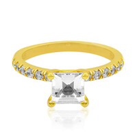 Zilveren ring met een witte topaas