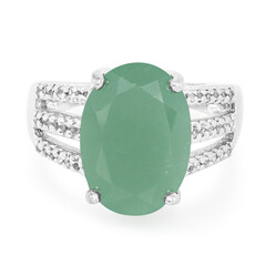 Zilveren ring met een groene chalcedoon