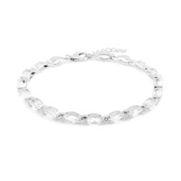 Zilveren armband met witte topaasstenen