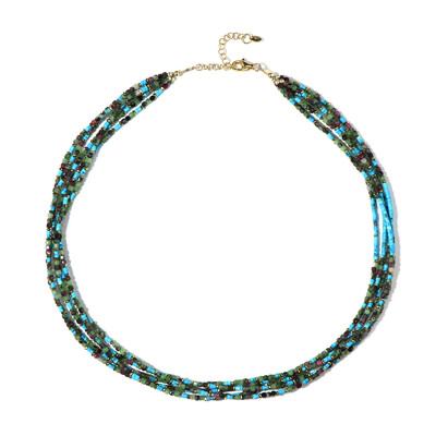 Zilveren halsketting met Blauwe Howlieten (Riya)