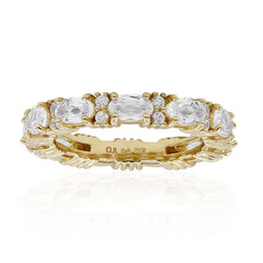 Zilveren ring met witte topaasstenen