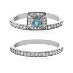 Zilveren ring met een Zwitsers-blauwe topaas