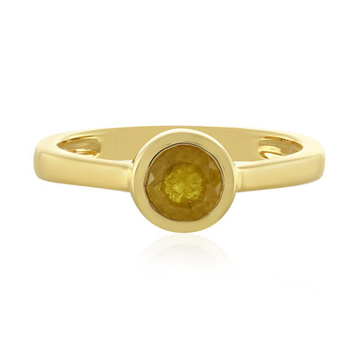 Zilveren ring met een Gele Madagaskar Saffier