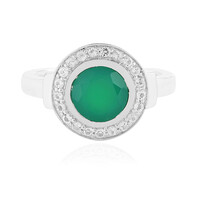 Zilveren ring met een Groene onyx