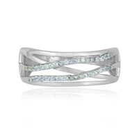 Zilveren ring met Zwitsers-blauwe topaasstenen