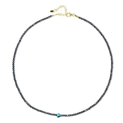 Zilveren halsketting met een Royal Blue Hematiet