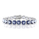 Zilveren armband met blauwe mystieke kwartskristallen