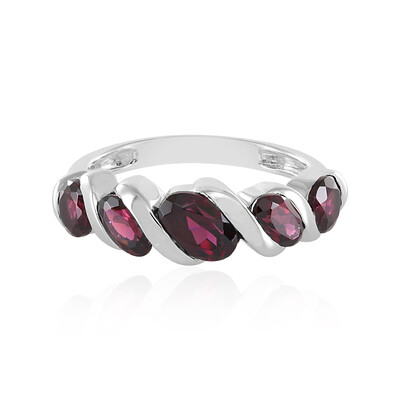 Zilveren ring met een framboos rhodoliet