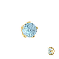 Gouden hanger met een hemel-blauwe topaas