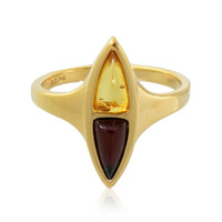 Zilveren ring met Baltische barnsteen