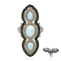Zilveren ring met een larimar (Dallas Prince Designs)