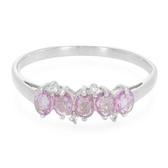 Zilveren ring met Onverhitte Purper Saffieren