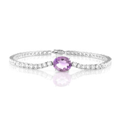 Zilveren armband met een lavendel amethist