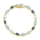 Zilveren armband met hemel-blauwe topaasstenen