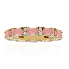 Zilveren ring met Pastelroze Kwartskristallen