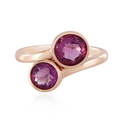 Gouden ring met een Roze Fluoriet (KM by Juwelo)