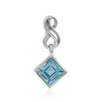Zilveren hanger met een hemel-blauwe topaas