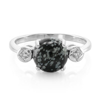 Zilveren ring met een sneeuwvlokken obsidiaan
