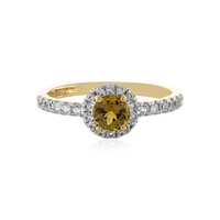 Gouden ring met een gele tanzaniet
