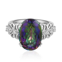 Zilveren ring met een mystieke kwarts
