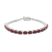 Zilveren armband met robijnen