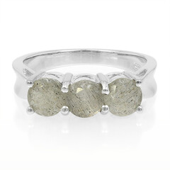 Zilveren ring met spectrolietstenen