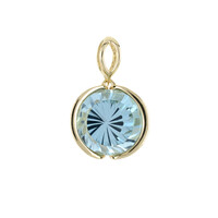 Gouden hanger met een hemel-blauwe topaas