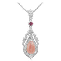 Zilveren halsketting met een rhodochrosiet (Dallas Prince Designs)