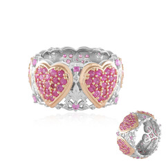 Zilveren ring met roze saffieren (Gems en Vogue)