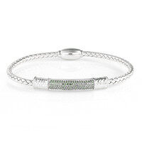 Zilveren armband met groene diamanten