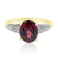 Gouden ring met een AAA Framboos rhodoliet (de Melo)
