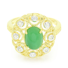Zilveren ring met een keizerlijk chrysopraas