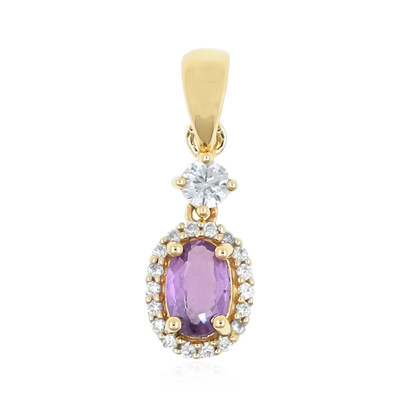 Gouden hanger met een Onverhitte Purper Saffier