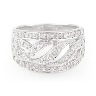 Zilveren ring met witte saffieren