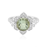 Zilveren ring met een groene amethist