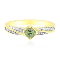 Gouden ring met een Madagaskar Demantoid (John Ferry)