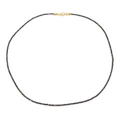 Gouden halsketting met zwarte diamanten