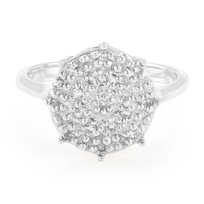 Zilveren ring met witte topaasstenen