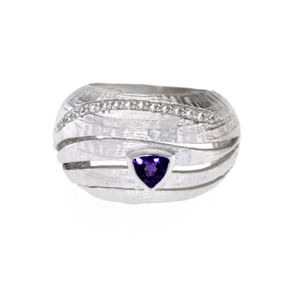 Zilveren ring met een Zambia-amethist