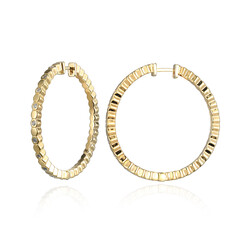 Messing oorbellen met I3 (I) Diamanten (Juwelo Style)