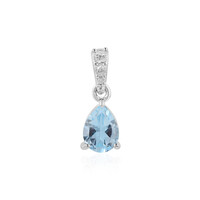 Zilveren hanger met een hemel-blauwe topaas