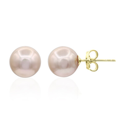 Zilveren oorbellen met roze Ming parels (TPC)