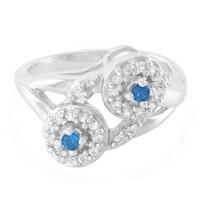 Zilveren ring met neon blauwe apatieten