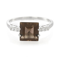 Zilveren ring met een rookkwarts